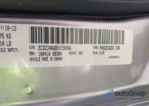 2014 Chrysler 300 z USA, uszkodzony, nr VIN 2C3CCAAG8EH156946